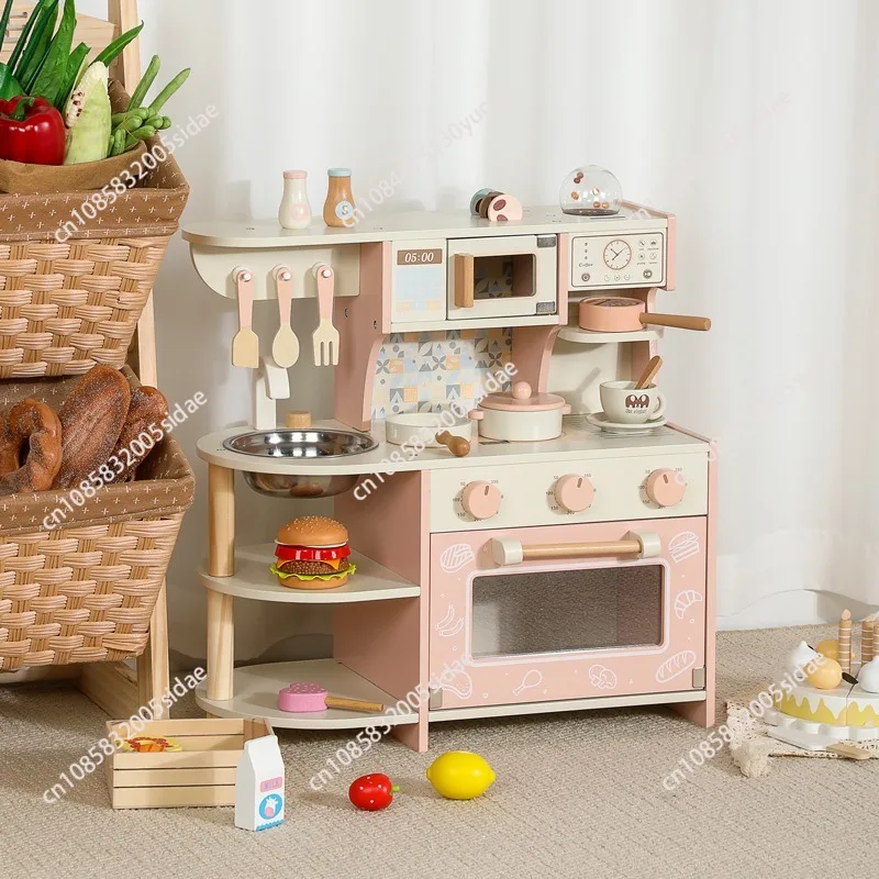 

Игровая домашняя мини-маленькая бытовая техника, деревянная многофункциональная имитация кофемашины, послеобеденный чай, кухонные игрушки для приготовления пищи