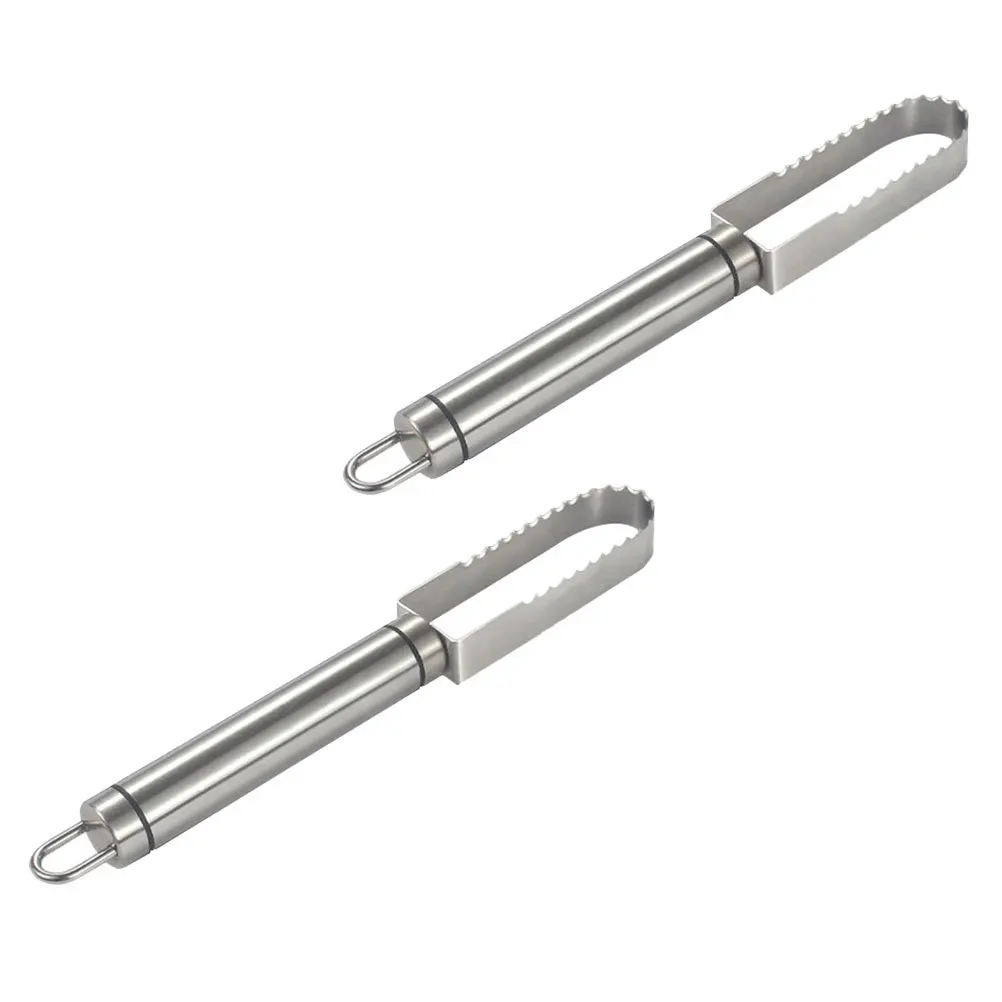 

2pcs Fish Scale Scrapers Stainless Steel Non-Slip Matte Finish Easy Clean Kitchen Gadgets Fish Cleaning Tools Household