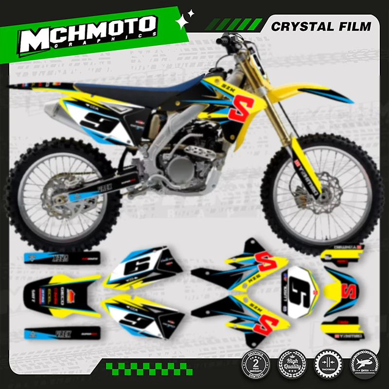 

MCHMFG для SUZUKI RMZ 250 2007 2008 2009, MOTO Custom Team, мотоциклетная графика, фоновая наклейка, комплект 002