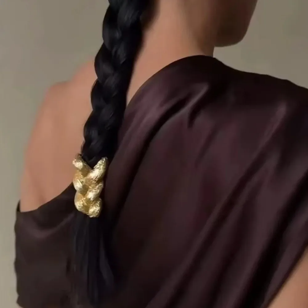 

New Elastic Metal Braid Rubber Band Gold Silver Ponytail Hair Rope Ponytail Hair Tie Alloy Hair Scrunchie Girls