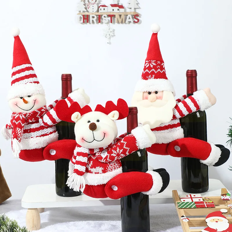 

Рождественские украшения, мультяшная домашняя пряжка для штор, украшение для окна, украшение для бутылки вина, подходит для рождественских подарков