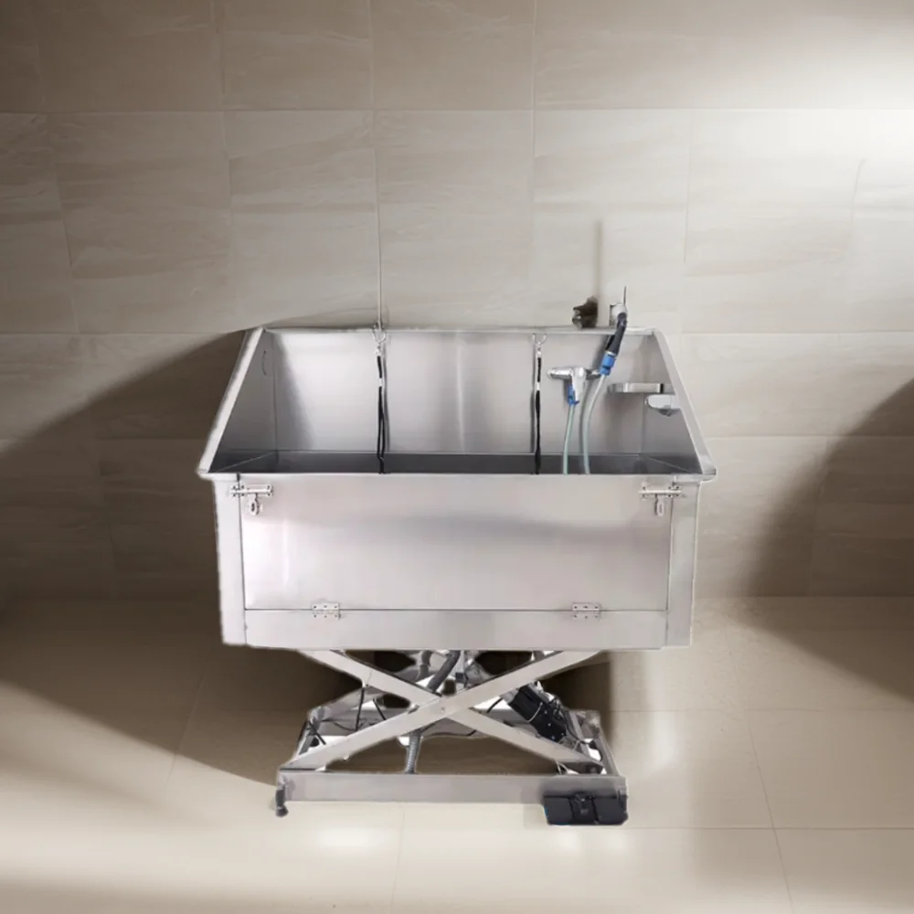 High Quality Durable Pet Electric Lifting Stainless Steel Bathtub Pet Spa Grooming Lift Bathtub