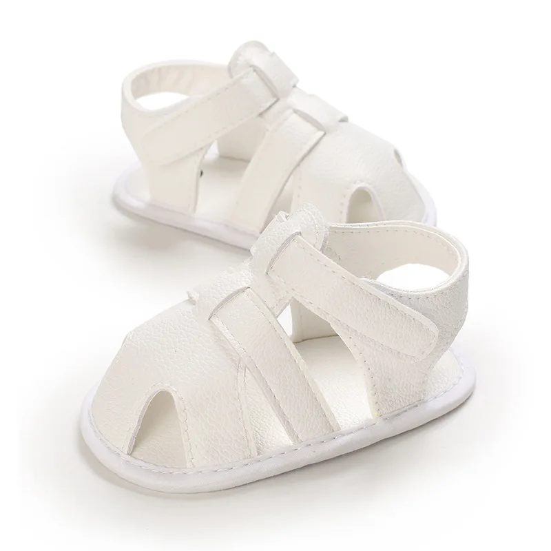 New Baby Girl Sandals 0 to 3 6 9 12 18 24 Months PU Leather Soft Toddler Boy Sandals 1 2 Years White Brown Kids Shoes Boutique