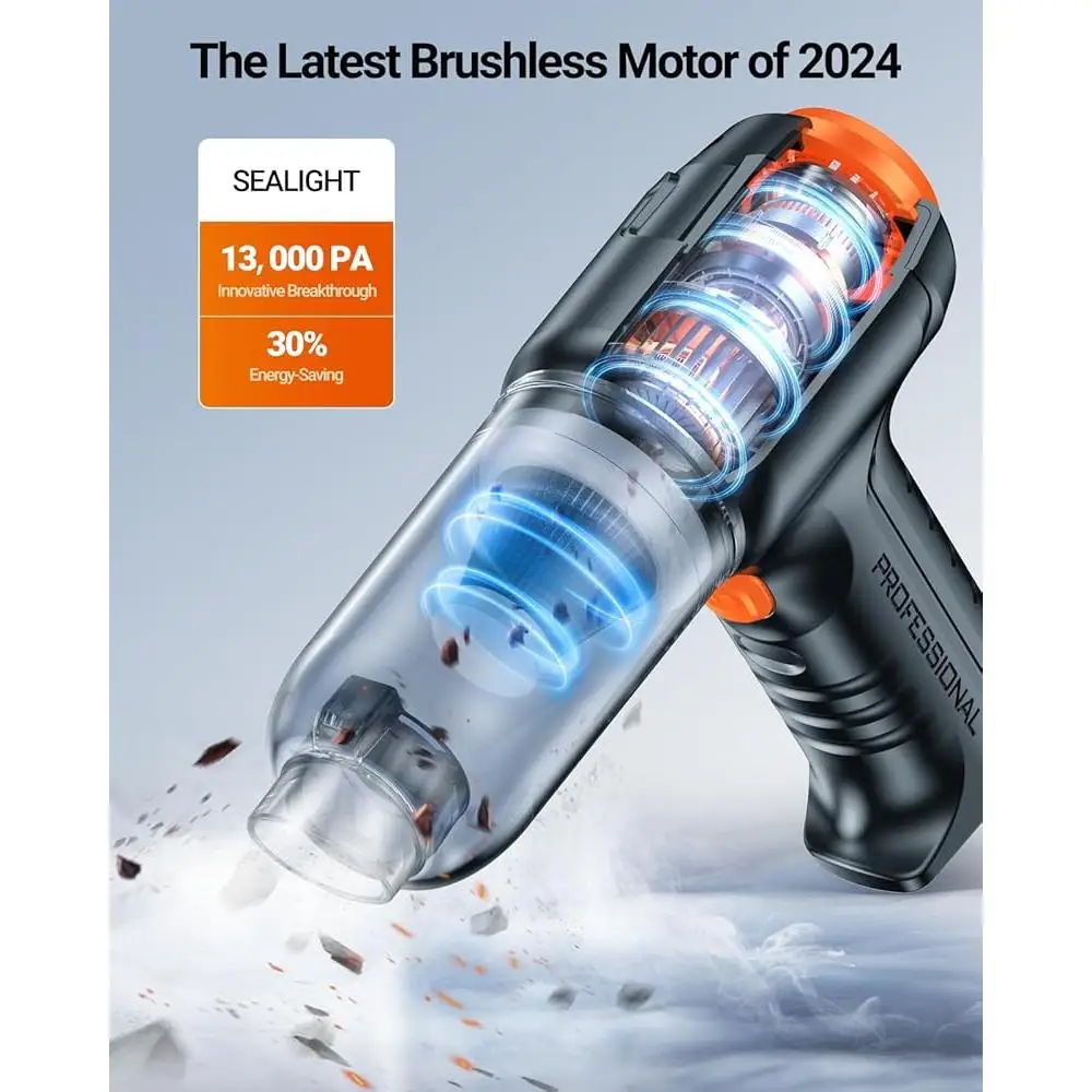 Mini Car Vacuum Wireless 13000Pa High Power Suction Handheld Vacuum and Air Duster Lightweight Compact Portable Cleaning Tool