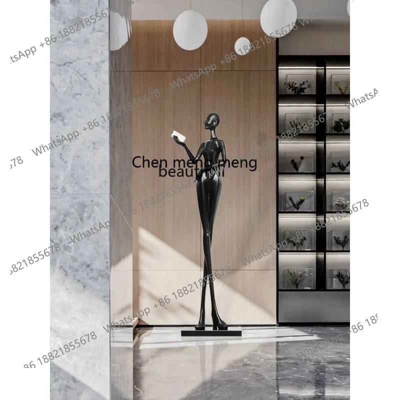 S7486 ss Abstract Large Floor Portrait Sculpture Decoration Big Decorations Model Room Reading Figure Sculpture Artwork