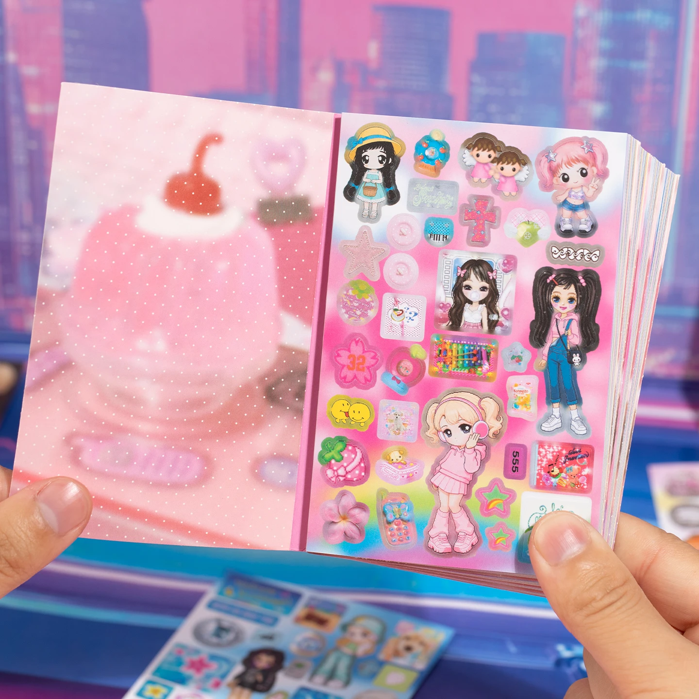 TIANZI 20-Pcs Millennium-Themed Cute Die-Cut Stickers Book for Scrapbooking Phone Case Decoration Collage Aesthetic Stationery
