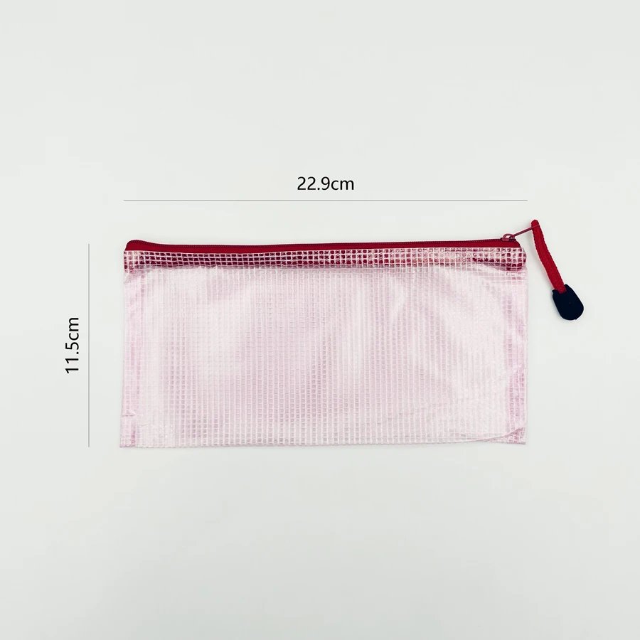 Mesh Pencil Pouch Zipper File Bags, 20PCS Clear Pencil Case Plastic Wallets Folders Waterproof Travel Storage