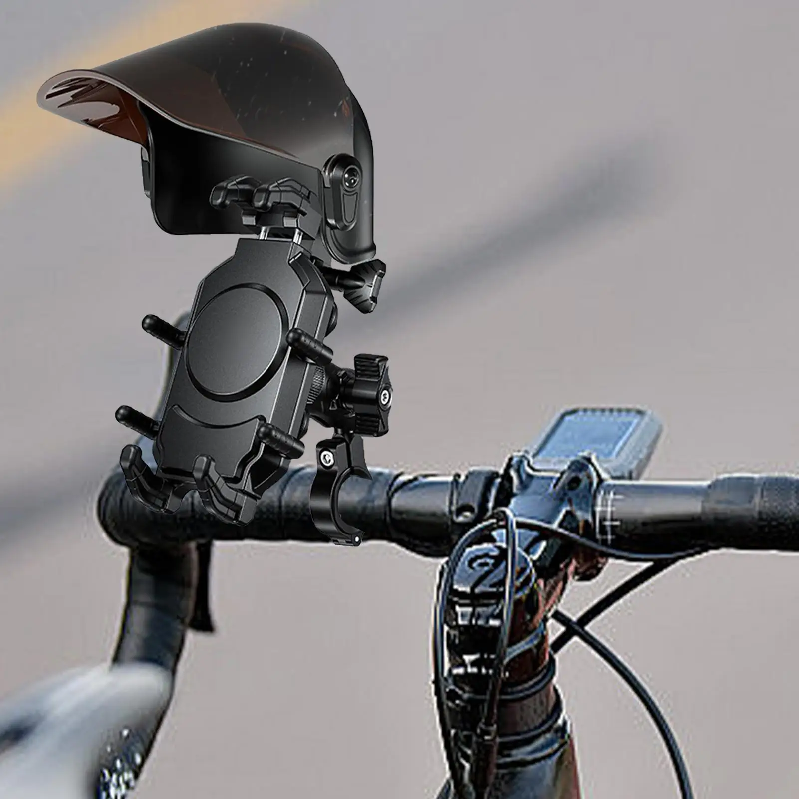 Cycling Phone Holder Sunshade Phone Top Mount Sunshade for Motorcycle Cycling Keeps out Rain Increase Cycling Safety Phone ﻿ view 2