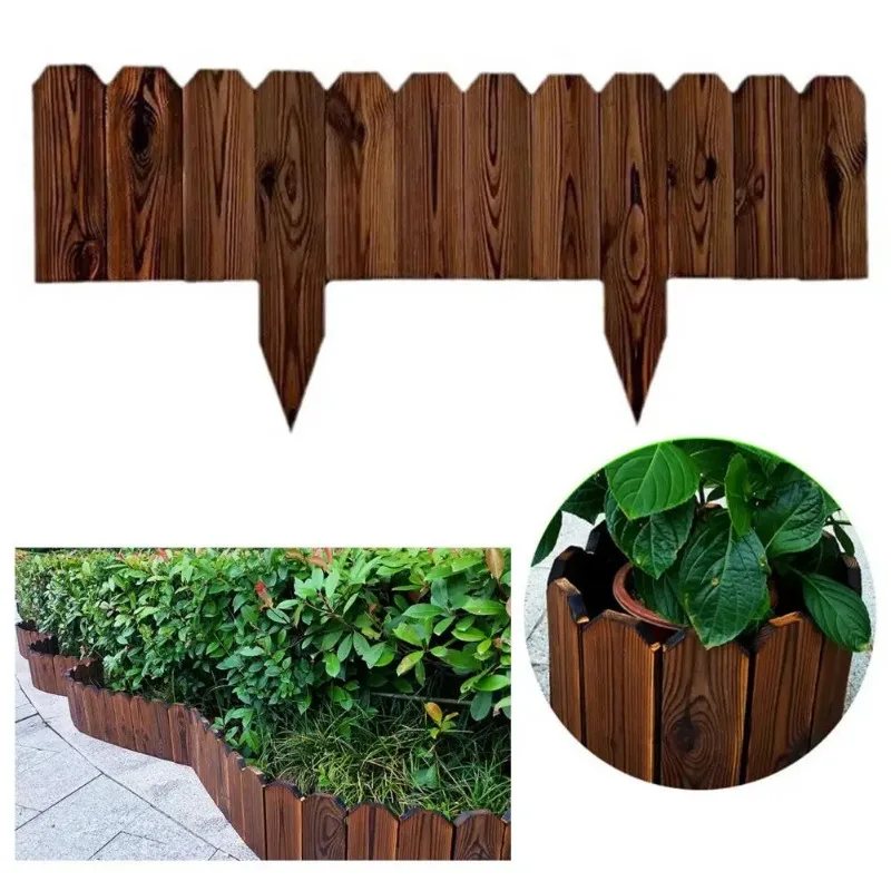 Flower Bed Fence Bendable Wood Fence Garden Edging Border Decorative Easy Install Outdoor Decor Barrier for Yard Patio Path