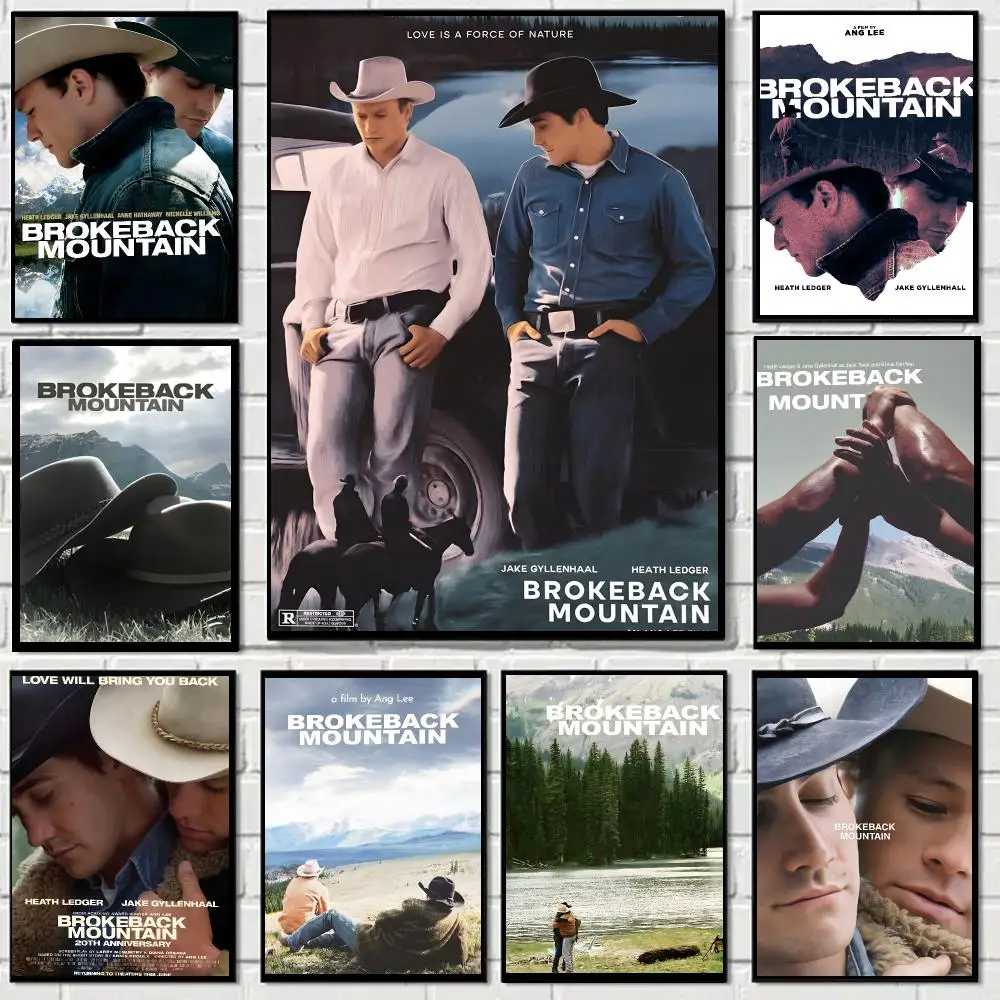 Brokeback Mountain Movie Poster Self-adhesive Decal Living Room Bedroom Party Bar Decor Moisture-proof Fade-resistant