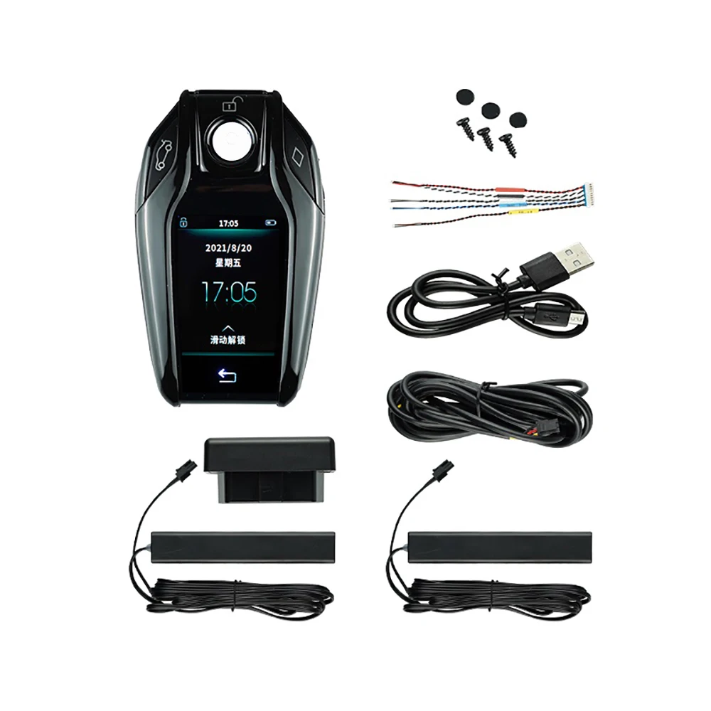

Universal LCD Display Car Key Upgrade Smart Remote Control Keyless With OBD USB Chargeable large battery For BMW Key