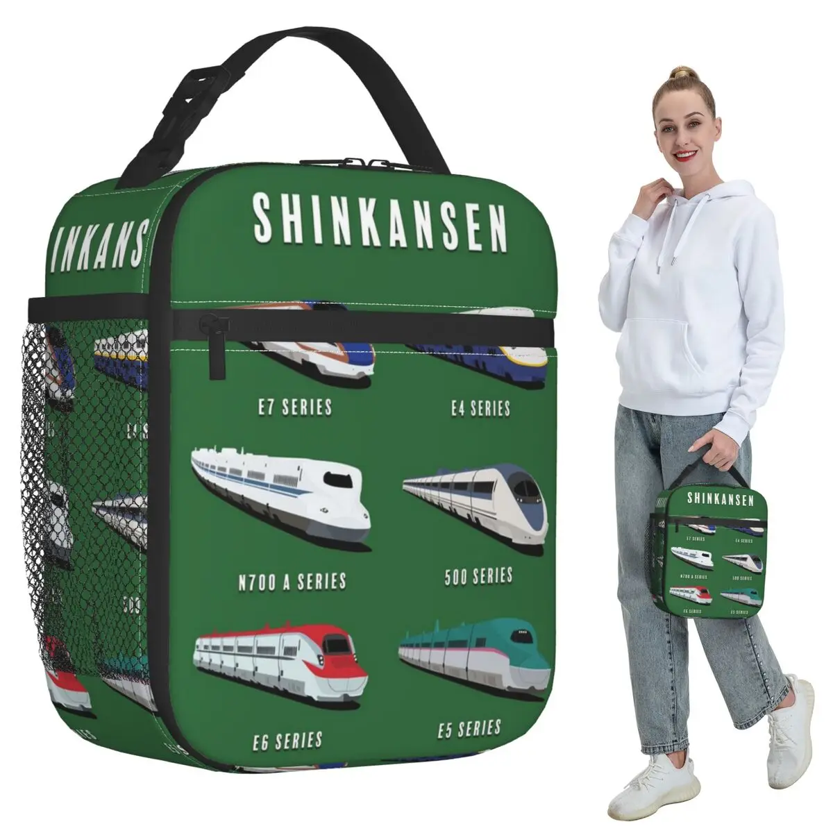 Japanese Shinkansen Bullet Trains Artwork Insulated Lunch Bag School Cooler Thermal Food Box Tote Portable Lunch Boxes Container