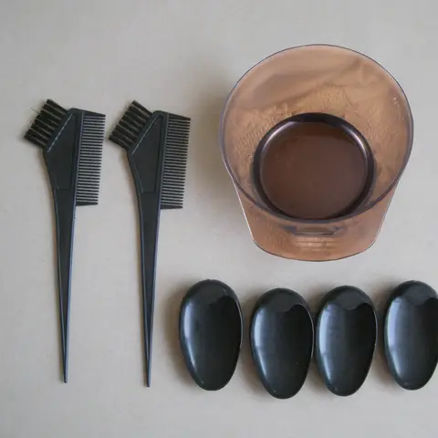 st färgblandningsskålar hårfärgningssats toning frisörverktygsset hemsalongborste krämfärgningskam öronkåpor klämmor kapskål 10 best sales hårfärgsskål - №5
