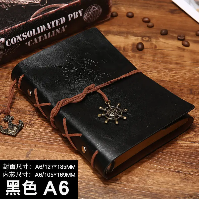 レトロノートブックルーズリーフブックスタンプ旅行メモ帳会議ブックハンドブック日記海賊ブック