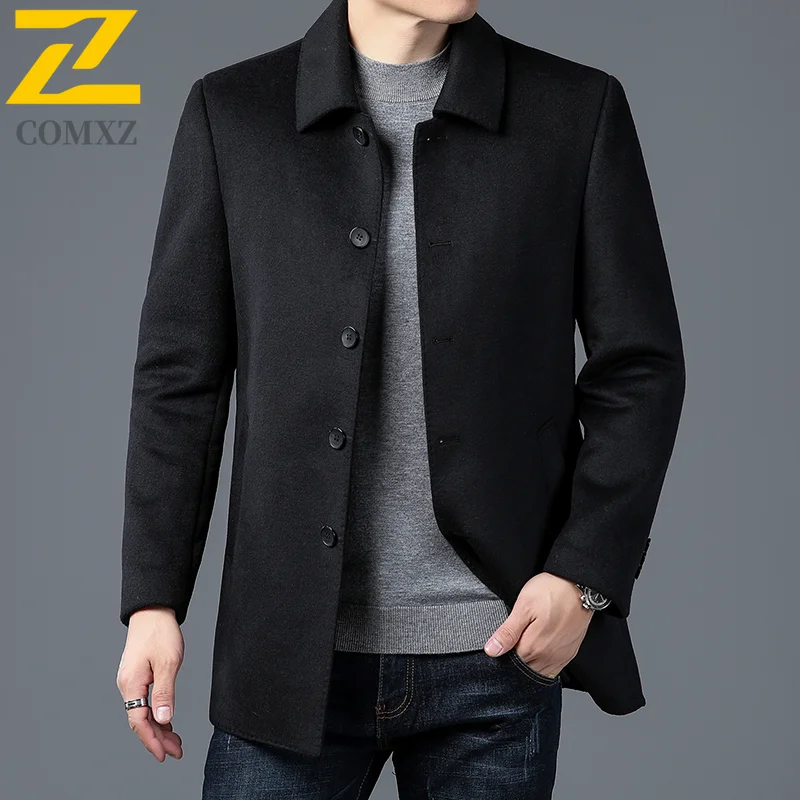 

Winter Men Wool Overcoat 2025 New Fashion Classic Thickened Warm Coat Detachable Down Inner Premium Windproof TrenchCoat
