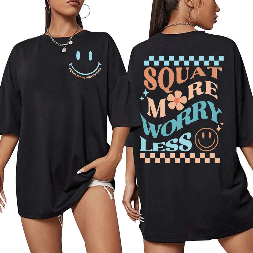 Be Happy Lift Heavy Funny Gym Weightlifting Graphic T Shirt Men Women Casual Fashion 100% Cotton Oversized T-shirt Cute Clothing image 6