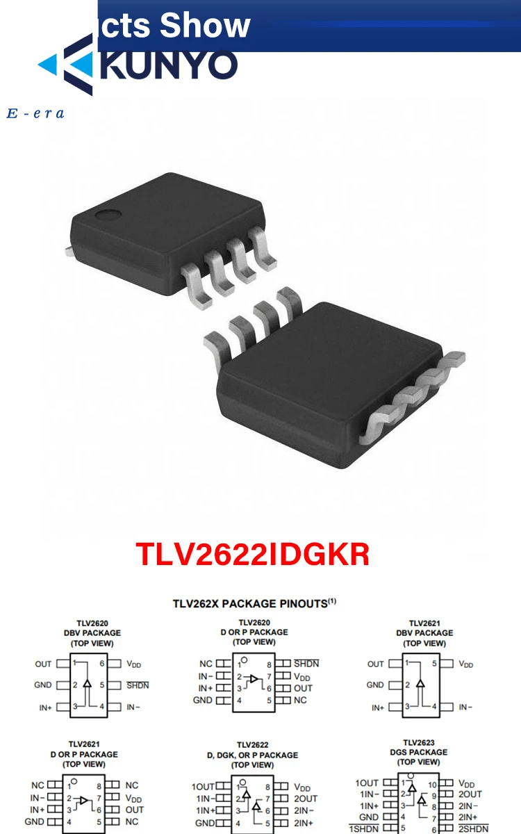  ic component TLV2472CDGNR TLV2622IDGKR Operational amplifier circuit