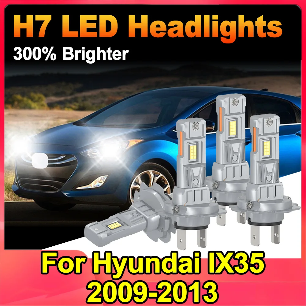 

H7 LED Headlight Kit Combo Bulbs High Low Beam Super Bright White 6000K For Hyundai IX35 2009-2013 Auto Lights