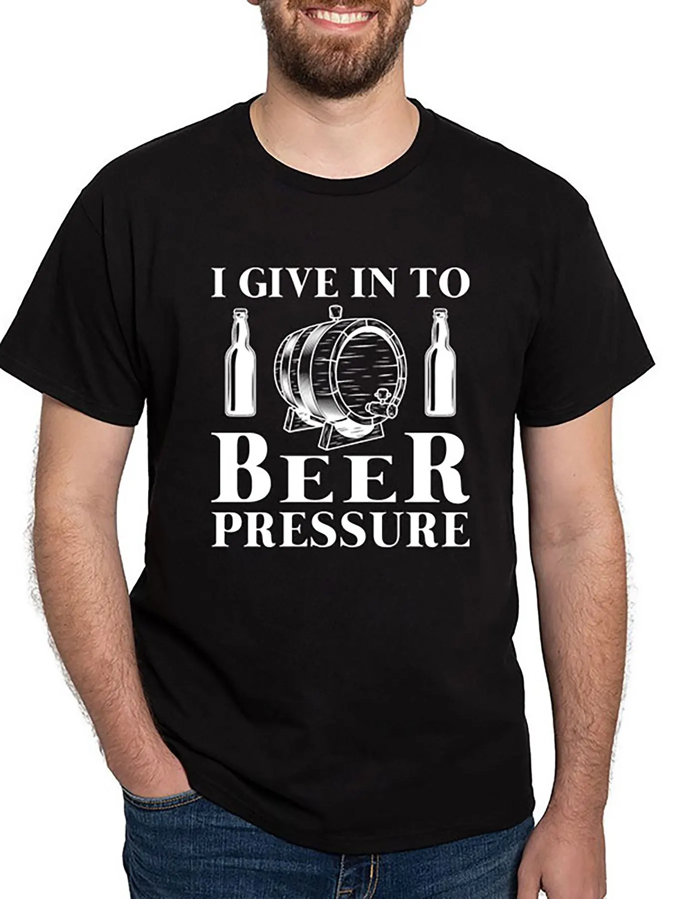 1Beer Pressure 152253 funny Men’s Short Sleeve Graphic T-shirt Collection black