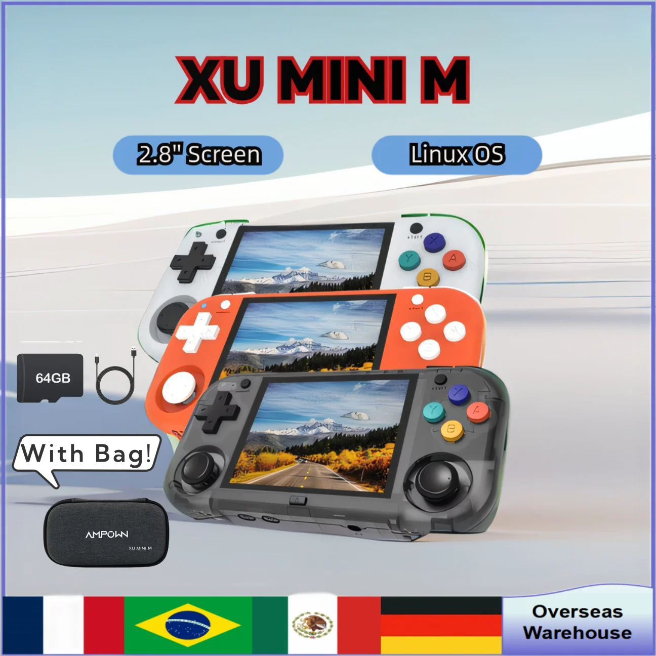 

XU MINI M Handheld Game Console 2.8'' Screen Linux OS MINIM Portable Console Retro Simulator Video Player Children Gifts