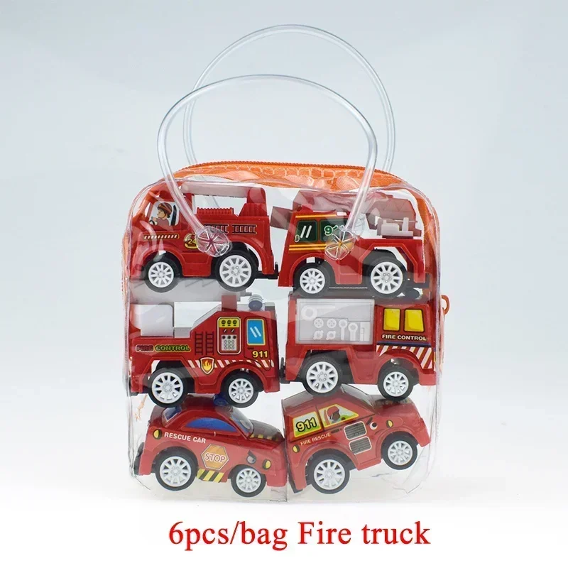 6pcs Funny Mini Plastic Cars Toy Kids Vehicle Car Model Pull Back Inertia Car Set Children Birthday Gift Toy Car Boys Toys