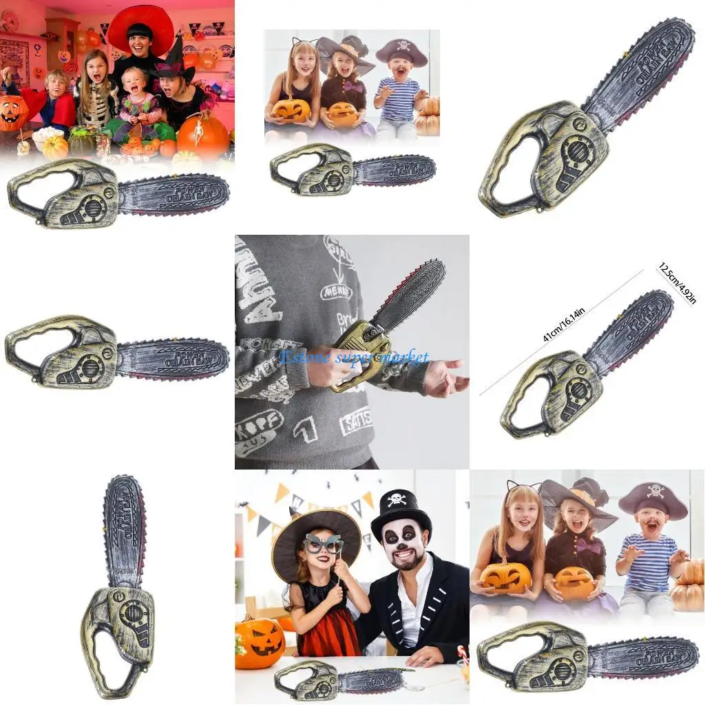 

090B Realistic Electric Chainsaw Model Halloween Props Practical Joke Props For Cosplay Theme Event Gathering Costume Props