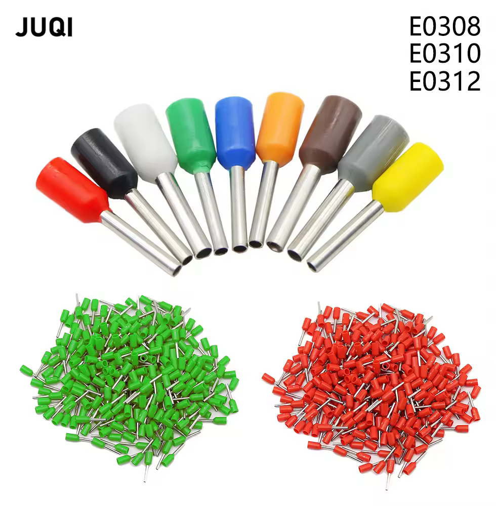 フェルール絶縁端子ケーブルエンドワイヤコネクタ電気圧着剤0.3mm ²,100 e0308 e0310 e0312ピース/パック