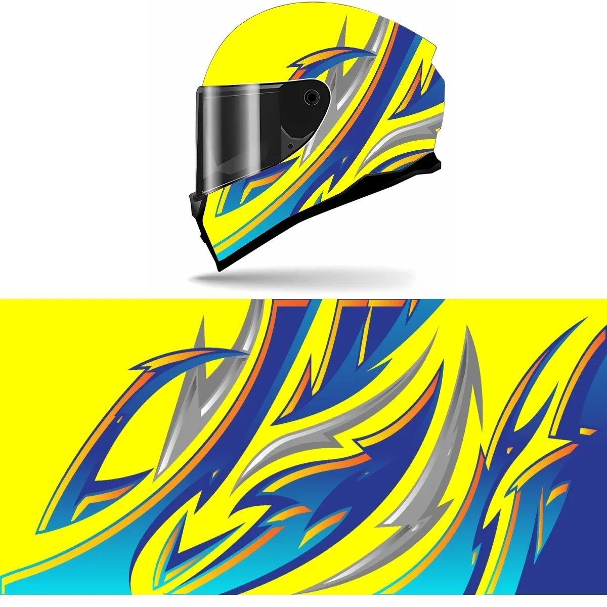 

Yellow and Blue Geometric Shapes Motorcycle Helmet Stickers Self Adhesive Racing Custom Helmet Decal Wrap Vinyl Decal Stickers