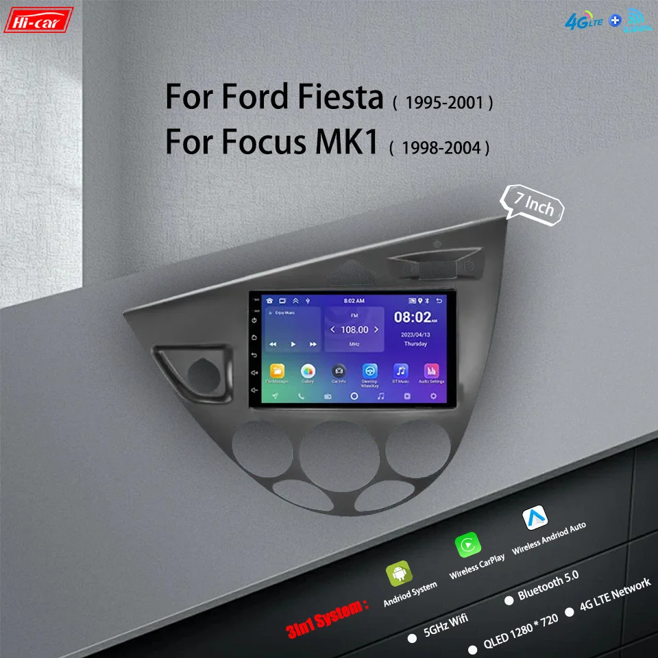 

2 Din Andriod Car Radio Android Stereo for Ford Fiesta 1995-2001 Focus MK1 1998-2004 Car Multimedia Player Carplay Autoradio