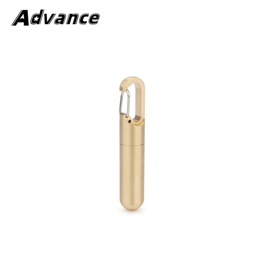 Brass Waterproof Bottle Pills Seal Storage Bottle EDC Multi-function Outdoor Tool Key Chain Buckle