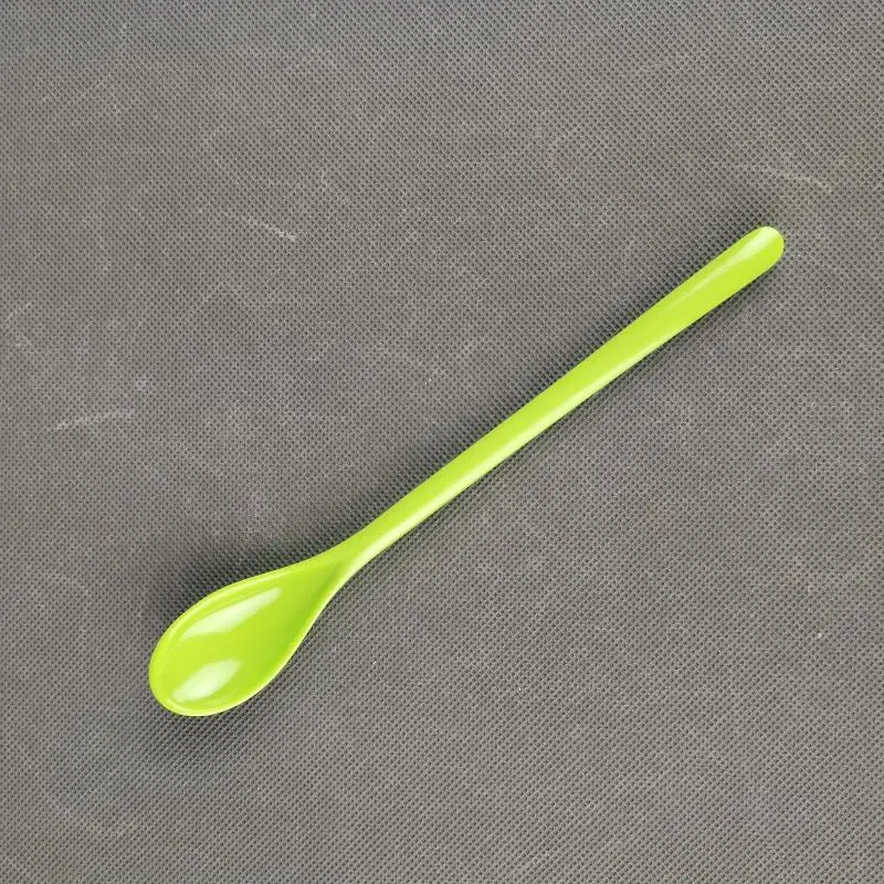 Candy Color Plastic Long Handle Dessert Spoons Dinner Tea Spoon Tableware Flatware Stirring Coffee Kitchen Scoops Soup