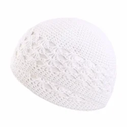 Gorros de oración Kufi de punto de algodón para hombres musulmanes, gorros Unisex, gorro islámico de Ramadán, Kippah judío para hombre, pañuelo envolvente para la cabeza