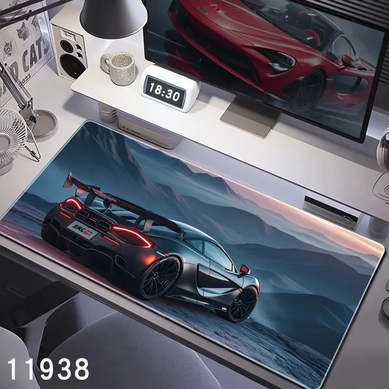 Europe Large Sport Car Design Gaming Mouse Pad Anti-Slip Rubber Base Extended Desk Mat for Gamer Office Use Computer Accessories