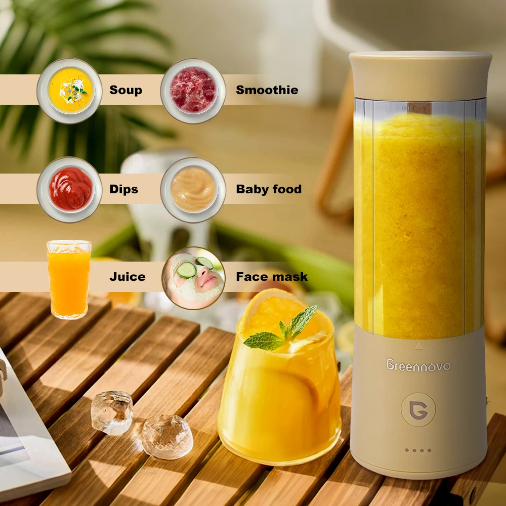 Portable 500ML Electric Juicer Cup USB Rechargeable Fruit Blender Smoothie Maker for Travel Outdoor Home Use