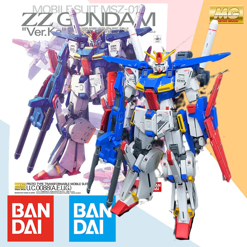 

Bandai Original BOX MG MASTER GRADE 1/100 ZZ GUNDAM Ver.Ka Aninm ActionFigureAssembly Model Kit Toy Gift for Children