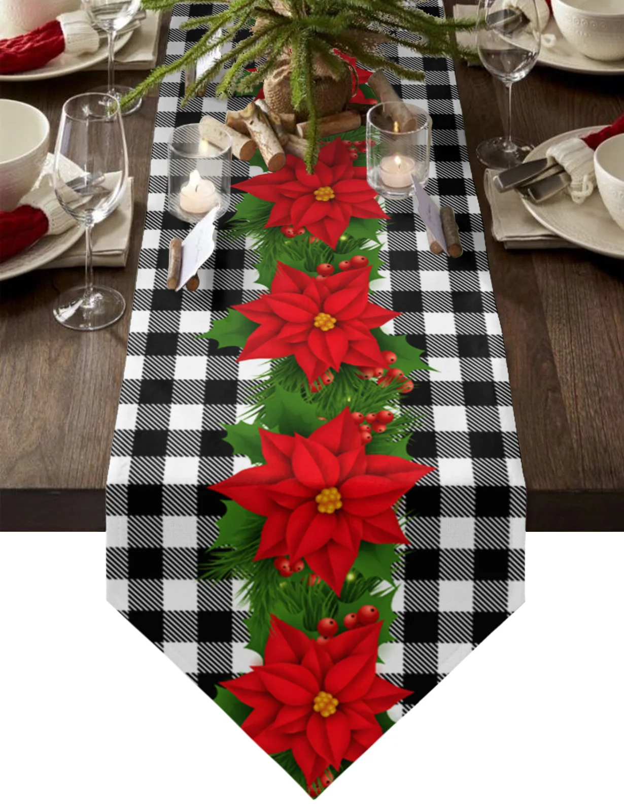 Christmas Gnome Snowflake Love Tablecloths Table Runners Christmas Home New Year Party Dinner Table Decorations Accessories