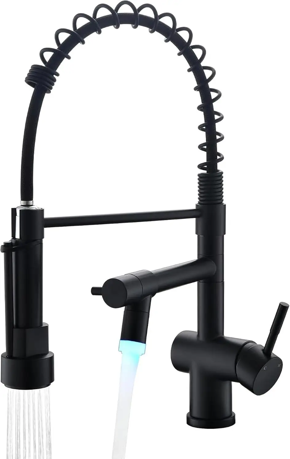 Dual-Outlet Commercial Kitchen Faucet Featuring LED Temperature Alert