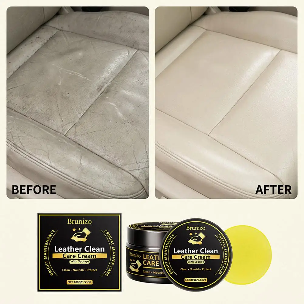 3 In 1 Leather Care Cream Multifunctional Car Home Leather Cleaner Protector Restoration Conditioning Balm