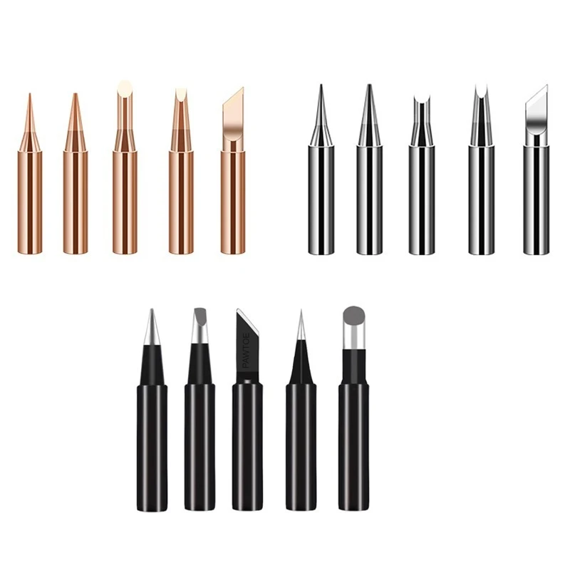 5 sztuk lutownic z zestawem końcówek 900M, gorące, gołe miedziane końcówki do lutownicy elektrycznej