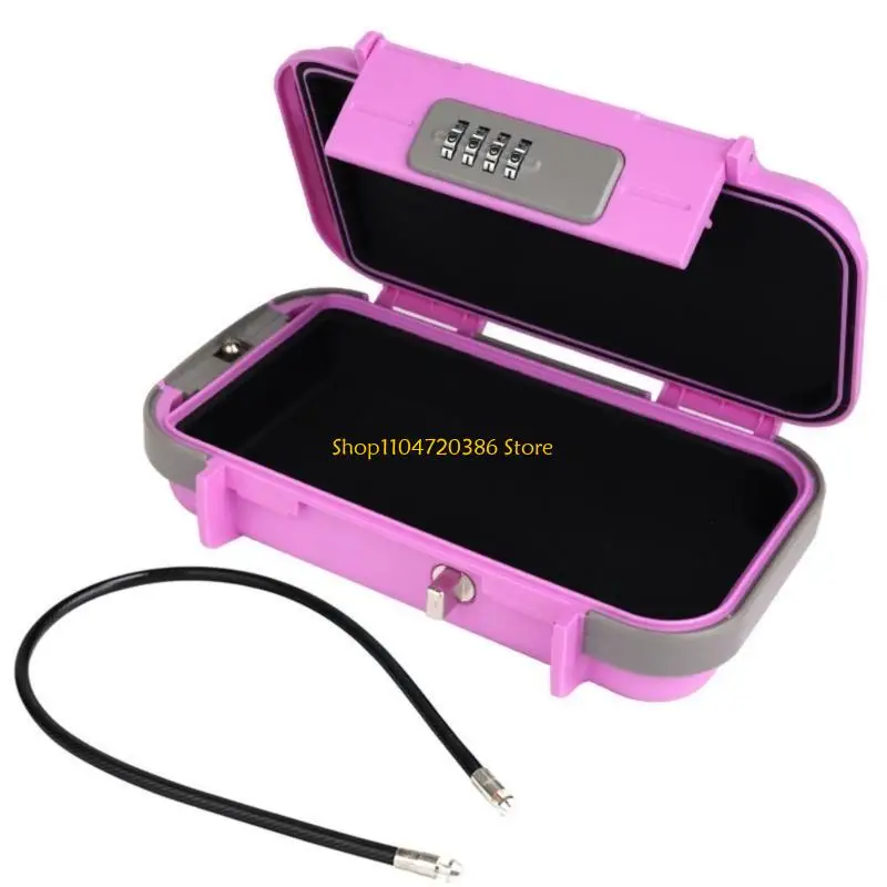 K0EA صندوق الأمان اقفال الصناديق المحمولة لفندق شاطئ النوم مع سلك قابل للإزالة صندوق الأمان للسفر 4 أرقام مجموعة الأمن #2