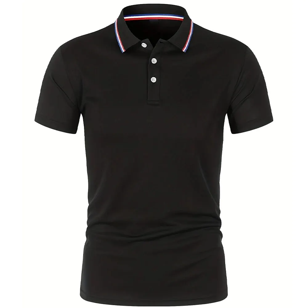 2023 Hot Sale Men's Summer Casual Breathable Comfortable Polo Shirt Men's Solid Color High Quality Short Sleeve T-Shirt