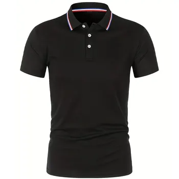 2025 Hot Sale Men's Summer Casual Breathable Comfortable Polo Shirt Men's Solid Color High Quality Short Sleeve T-Shirt