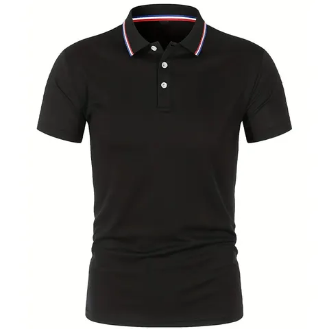 Men's Breathable Solid Color Polo Shirt