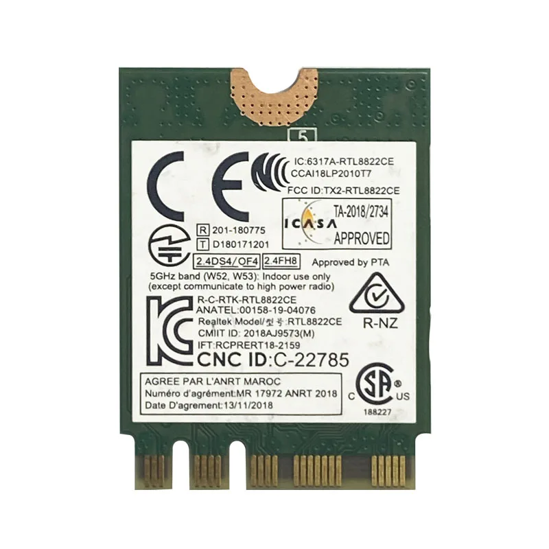 802.11AC RTL8822CE 8822CE wireless WiFi 867Mbps Bluetooth 5.0 NGFF FRU 02HK701 network card For Lenovo E460 E465 E470 E475 E560