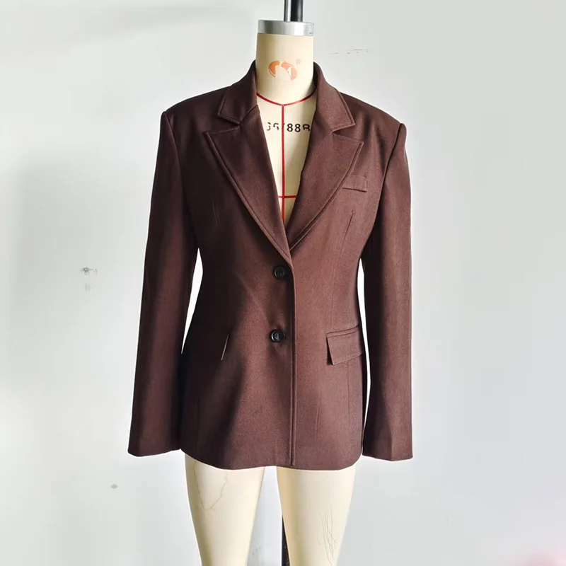 بدلات نسائية صيفية مكونة من قطعتين 2025 سترة متينة غير رسمية معطف وبنطلون ملابس نسائية أنيقة للشارع بدلتين