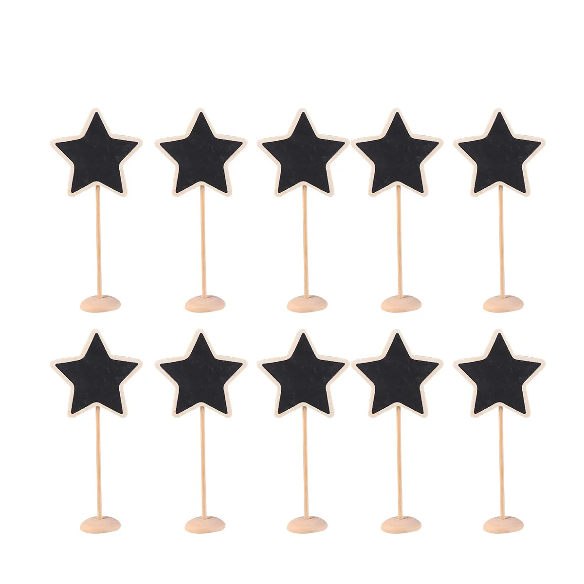 

10pcs Mini Creative Chalkboards Five-pointed Star Shaped Blackboard with Stand Message Board Party Favor for Wedding Party Decor