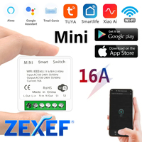 ZEXEF Tuya 16A MINI Wifi Switch DIY 1-way Remote Control Timer Relay Automation For Smart Life Work With Alexa Google Home