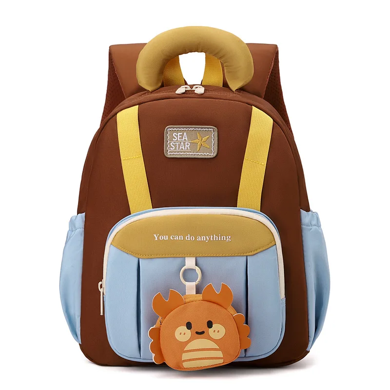 Waterproof School Backpack For Toddler Boys Girls Cartoon Crab Sea Star Kids Kindergarten Bag With Front Pocket Children Women