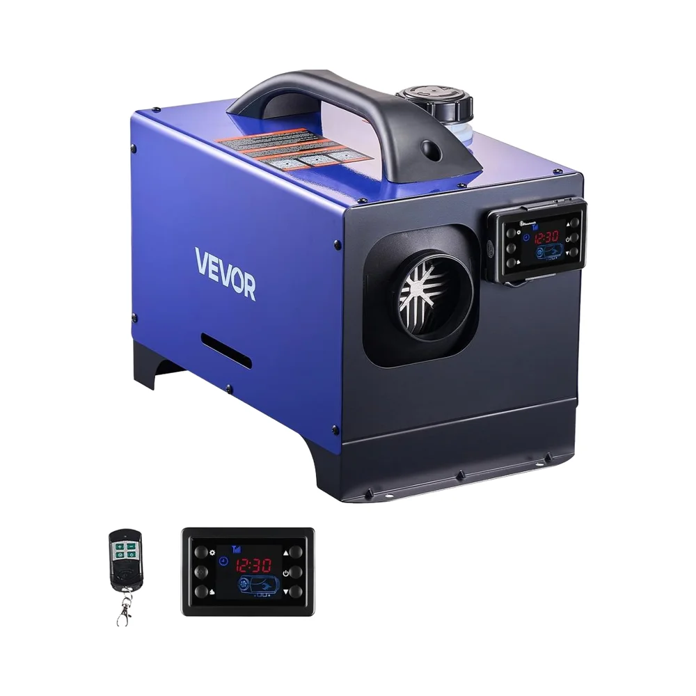 Diesel Oil Heater 8KW DC 12V/24V Fit Nickel Material 30kg Portable Remote Control LCD Display Low Noise 1 Year Warranty