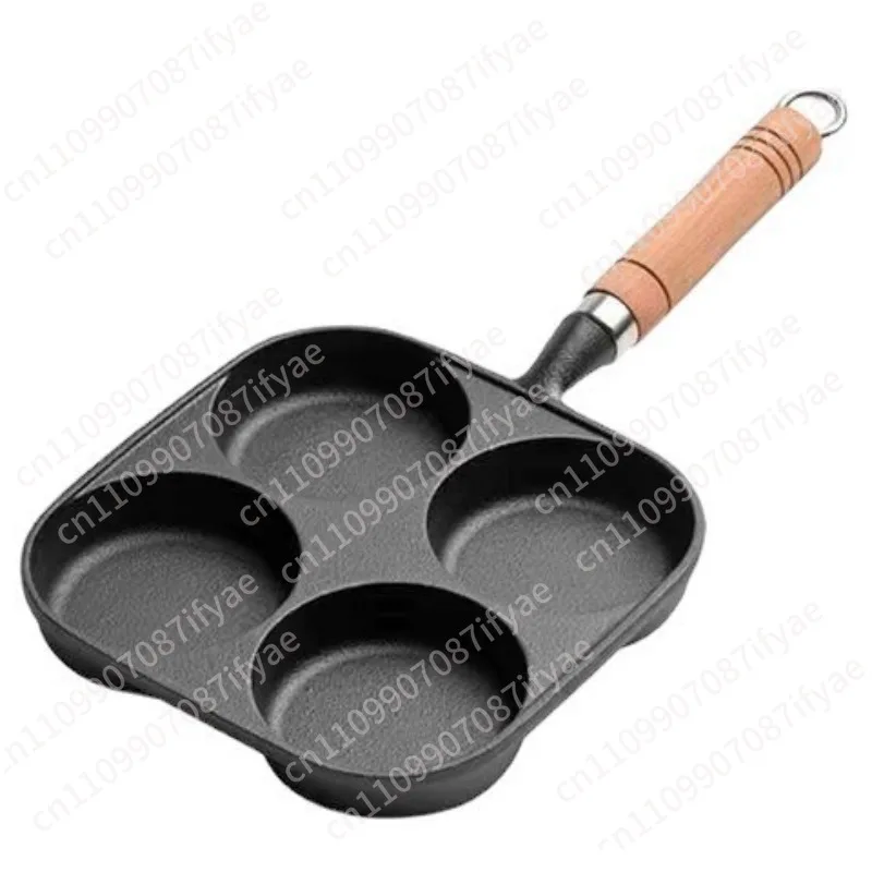 Fried egg pan Cast iron four-hole frying pan Egg burger non-stick pan